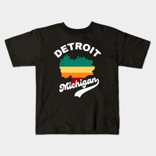 Detroit Michigan city map. Kids T-Shirt